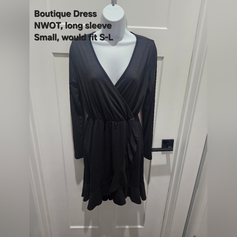 Elegant Black Wrap Dress
